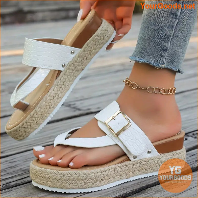 Chic Womens Wedge Heeled Summer Espadrille Sandals - YourGoods Online Shop