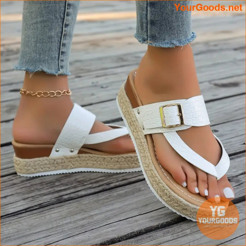 Chic Womens Wedge Heeled Summer Espadrille Sandals - YourGoods Online Shop