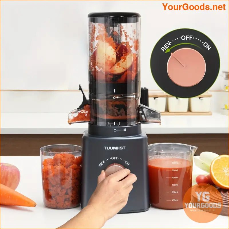 Cold Press Juicer Large Chute Easy Clean Quiet Efficient - YourGoods Online Shop