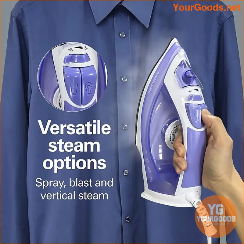 Compact 1200W Steam Iron with Non Stick Soleplate Adjustable Controls - YourGoods Online Shop