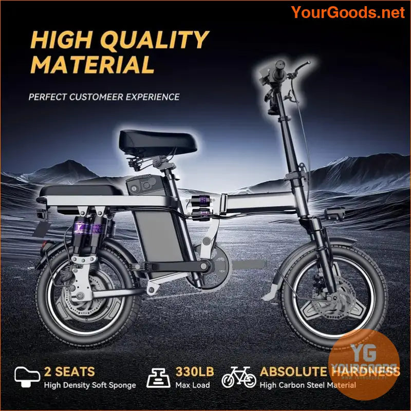 Compact 20 MPH Electric Bike 45 Mile Range Shock Absorption - YourGoods Online Shop