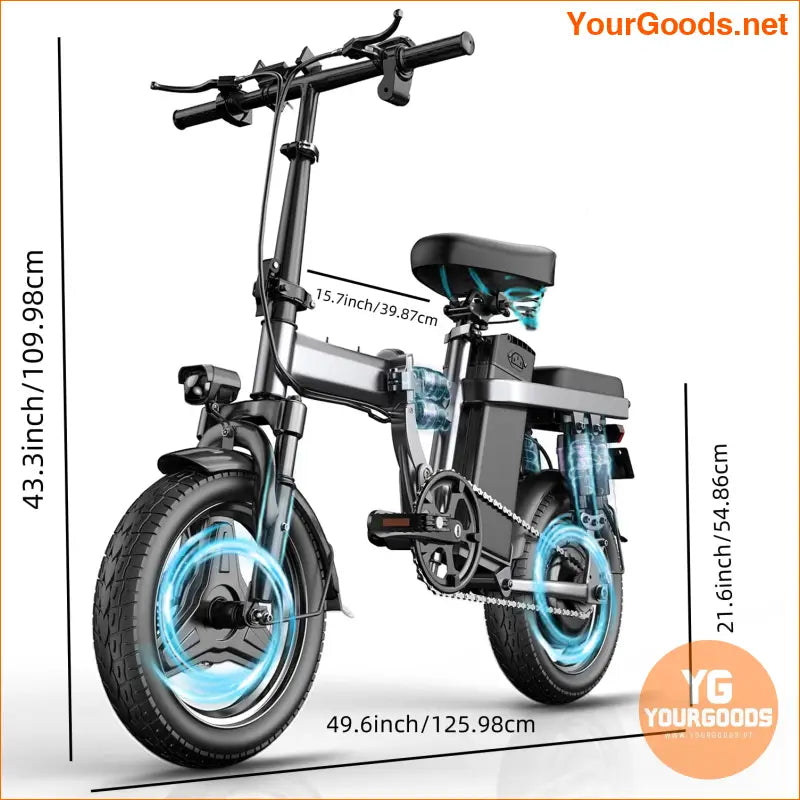 Compact 20 MPH Electric Bike 45 Mile Range Shock Absorption - YourGoods Online Shop