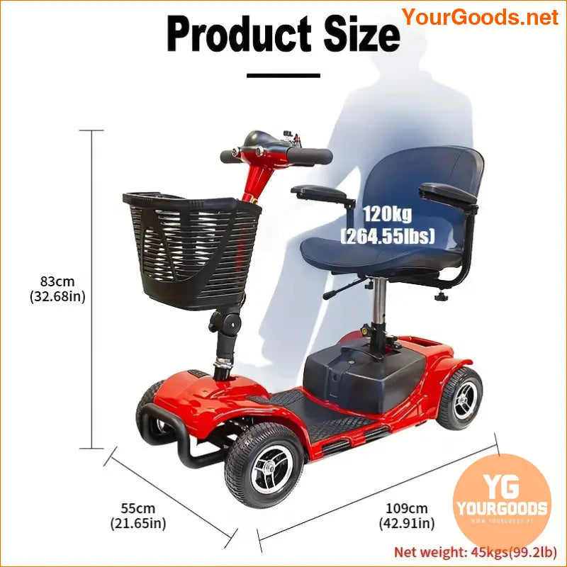 Compact 24V 12Ah High Performance 4Wheel Electric Scooter - YourGoods Online Shop