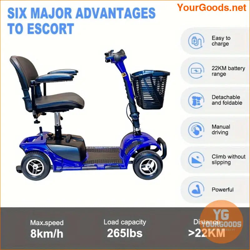 Compact 24V 12Ah High Performance 4Wheel Electric Scooter - YourGoods Online Shop