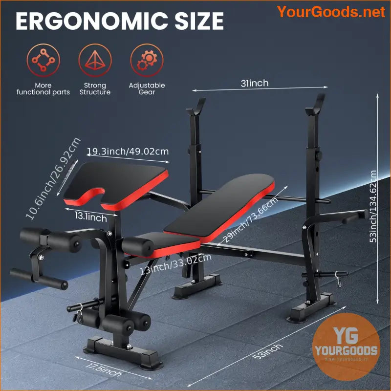 Compact 3S Folding Home Gym System Professional Workout Bench Set - YourGoods Online Shop