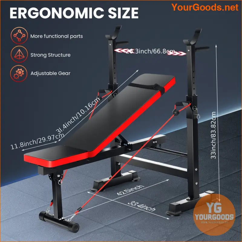 Compact 3S Folding Home Gym System Professional Workout Bench Set - YourGoods Online Shop