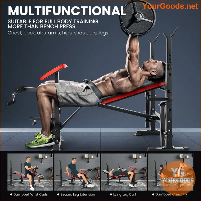 Compact 3S Folding Home Gym System Professional Workout Bench Set - YourGoods Online Shop