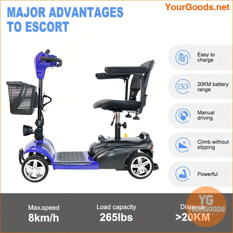 Compact 4 Wheel Mobility Scooter 24V 250W 330lb Capacity - YourGoods Online Shop