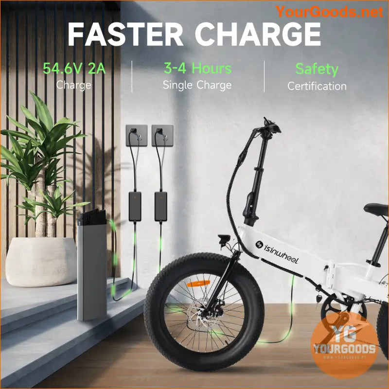 Compact 500W Electric Bike 45Mile Range 20MPH Speed - YourGoods Online Shop