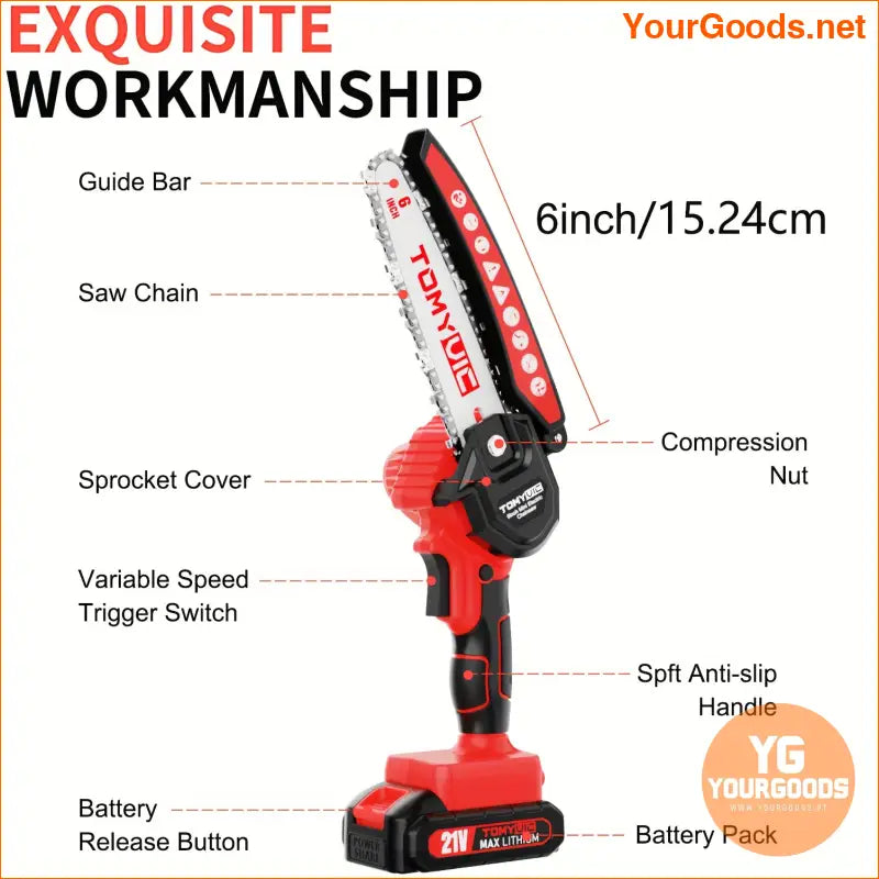 Compact Cordless Mini Chainsaw Powerful and Portable - YourGoods Online Shop