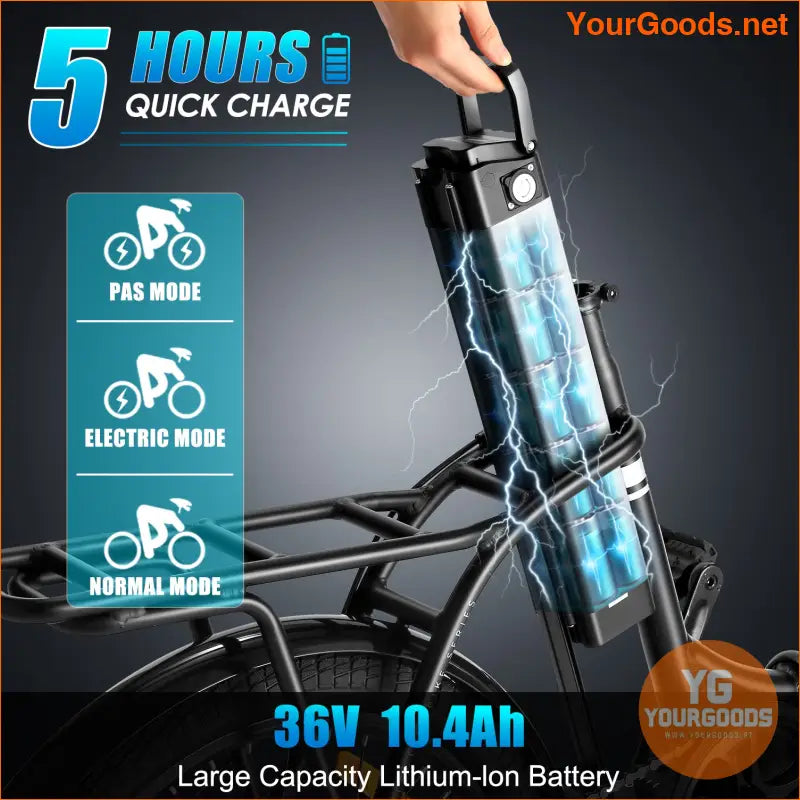 Compact Foldable Electric Bike 350W Motor 20mph - YourGoods Online Shop