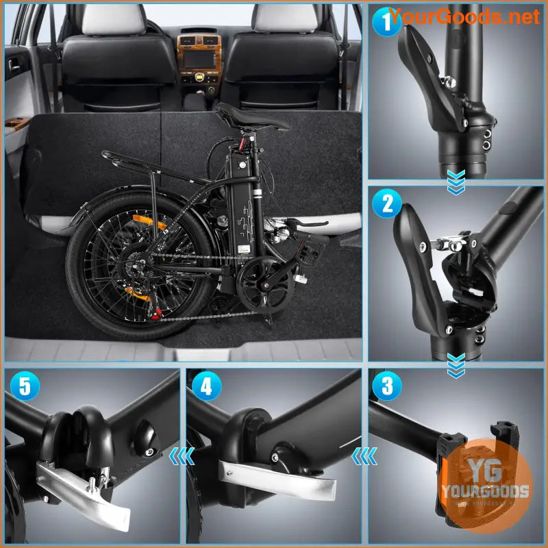 Compact Foldable Electric Bike 350W Motor 20mph - YourGoods Online Shop