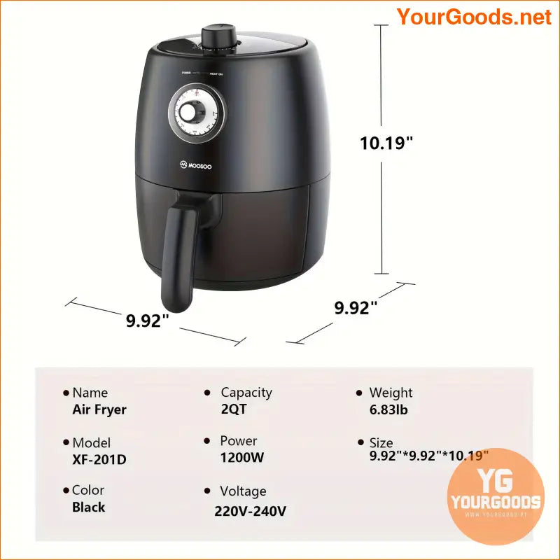 Compact MOOSOO Air Fryer with 50 Liners 100 Recipes - YourGoods Online Shop