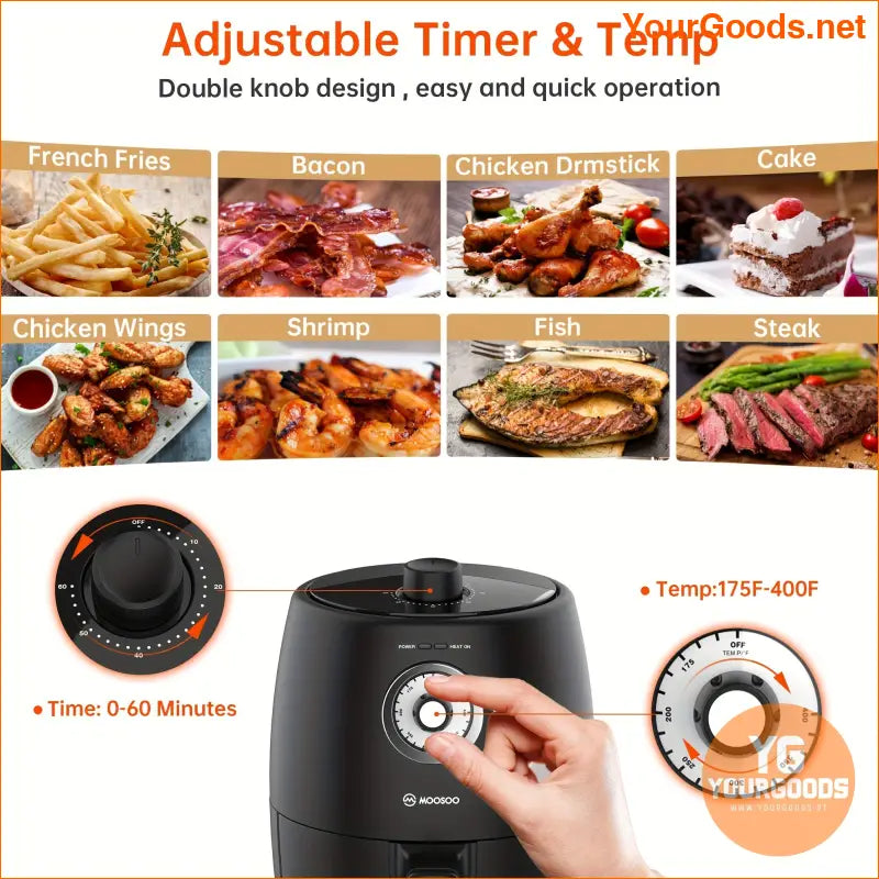 Compact MOOSOO Air Fryer with 50 Liners 100 Recipes - YourGoods Online Shop