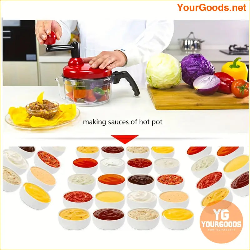 Compact MultiFunctional Manual Vegetable Chopper Mixer - YourGoods Online Shop