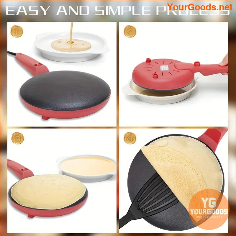 Compact Non Stick Electric Pancake Maker with Adjustable Heat - YourGoods Online Shop