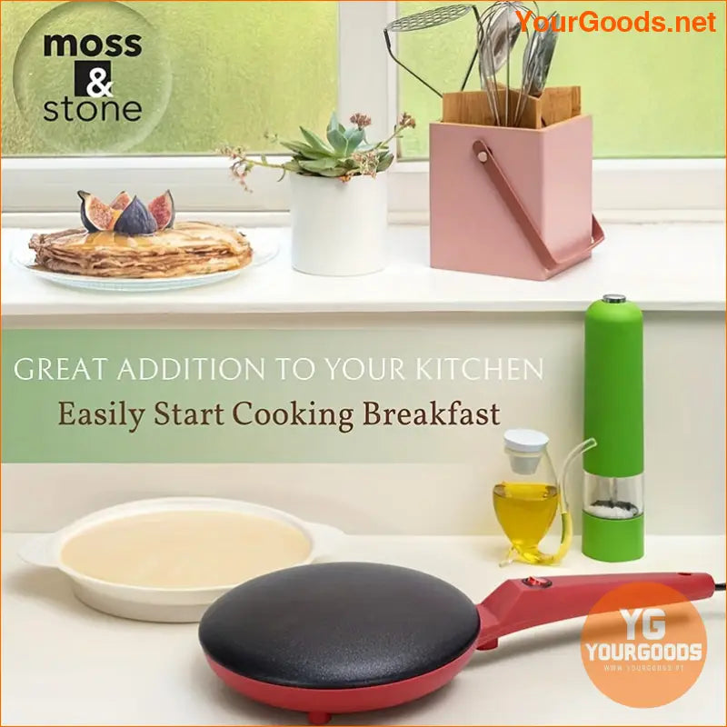 Compact Non Stick Electric Pancake Maker with Adjustable Heat - YourGoods Online Shop