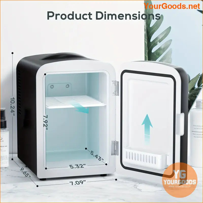 10L Compact Portable Mini Fridge White Glass Front - YourGoods Online Shop