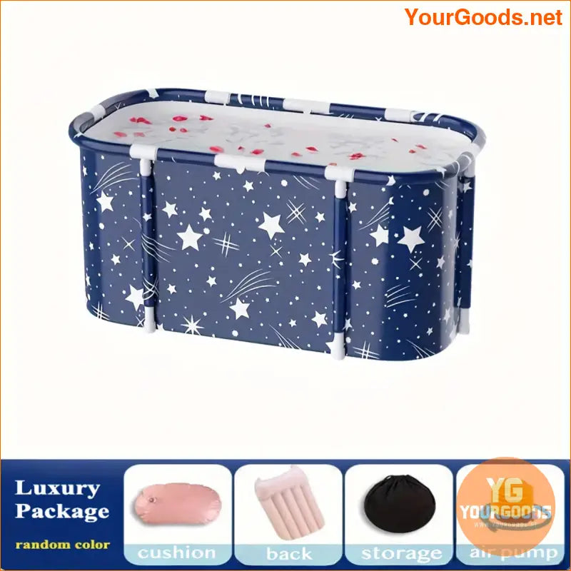 Compact Starry Folding Bathtub with Backrest for Home Spa, Ideal for Small Bathrooms - YourGoods Online Shop