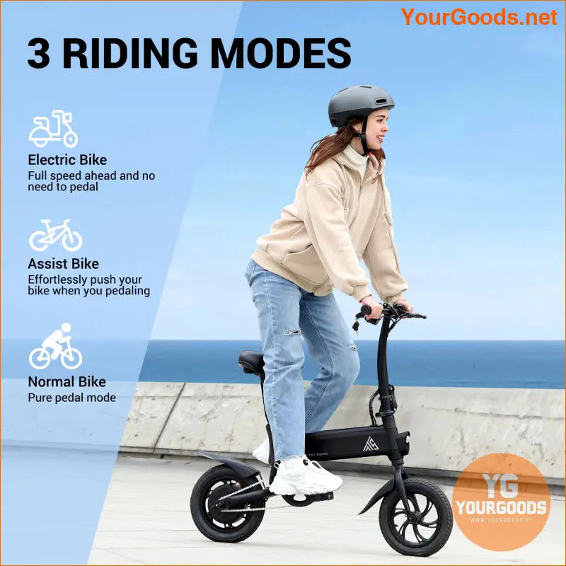 Compact TST Mini Electric Bike 15 Mile Range 300W Motor - YourGoods Online Shop