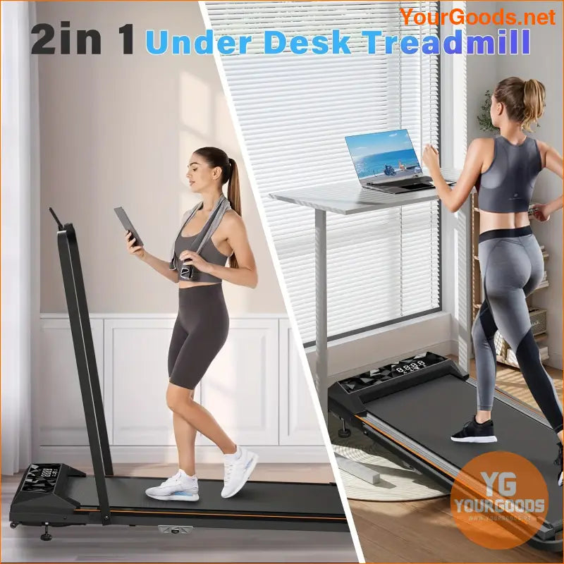 Compact Under Desk Treadmill Quiet Easy Assembly Spacious Running Area - YourGoods Online Shop