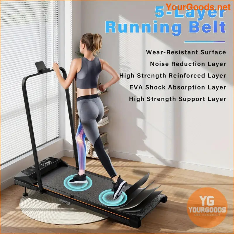 Compact Under Desk Treadmill Quiet Easy Assembly Spacious Running Area - YourGoods Online Shop