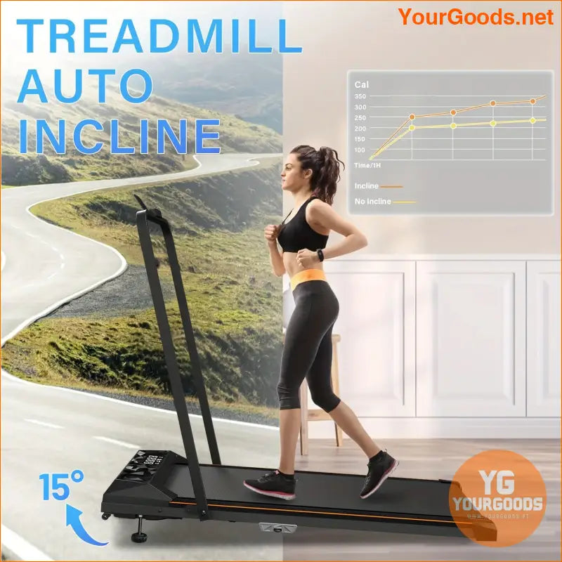 Compact Under Desk Treadmill Quiet Easy Assembly Spacious Running Area - YourGoods Online Shop