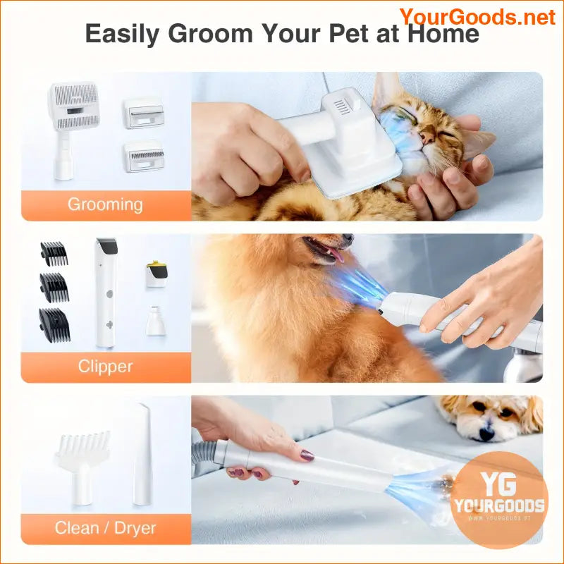 Comprehensive Pet Grooming Kit Clipper Dryer Nail Grinder Tools - YourGoods Online Shop