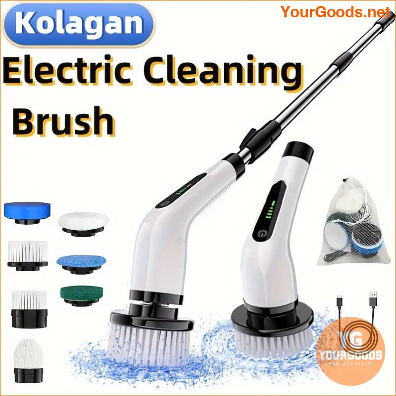 Cordless Electric Rotary Cleaner with 7 Brushes Telescopic Handle - YourGoods Online Shop