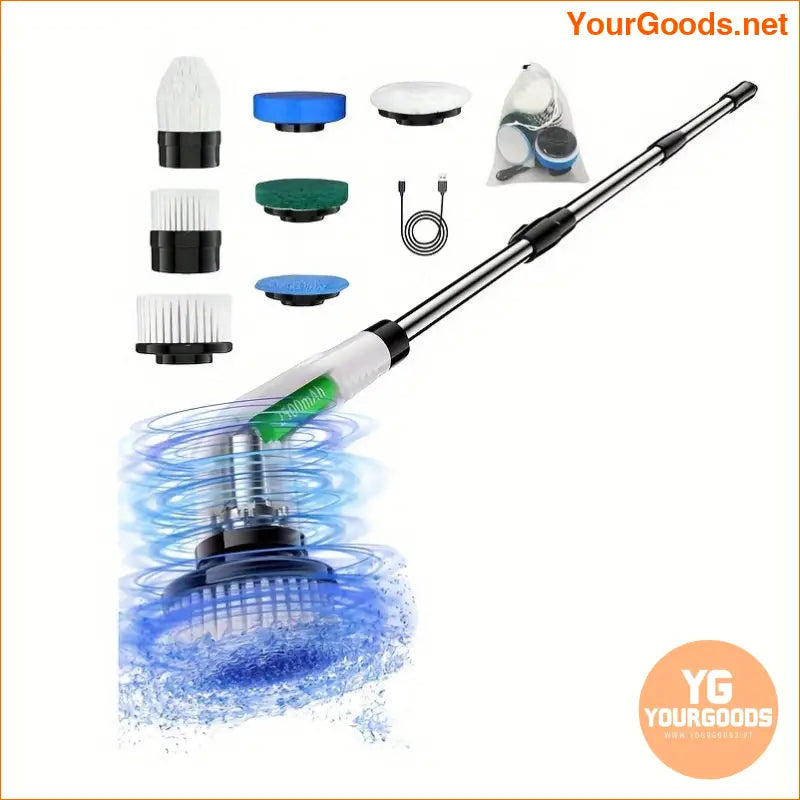 Cordless Electric Rotary Cleaner with 7 Brushes Telescopic Handle - YourGoods Online Shop