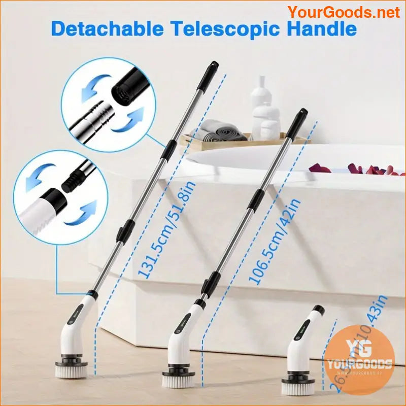 Cordless Electric Rotary Cleaner with 7 Brushes Telescopic Handle - YourGoods Online Shop