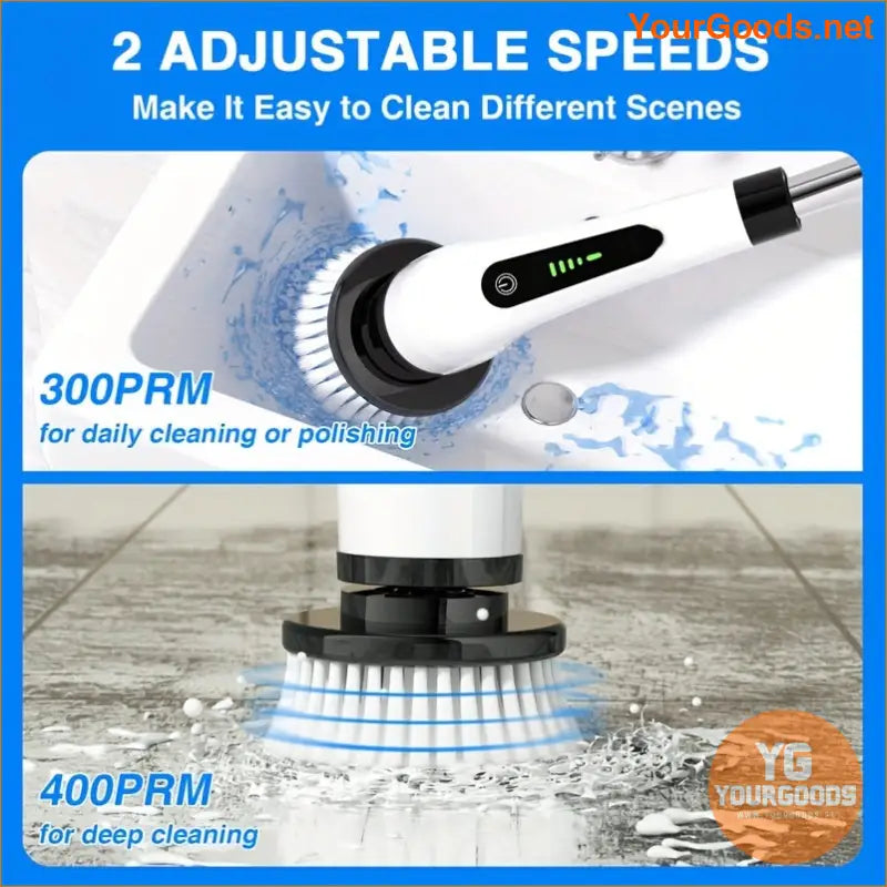 Cordless Electric Rotary Cleaner with 7 Brushes Telescopic Handle - YourGoods Online Shop