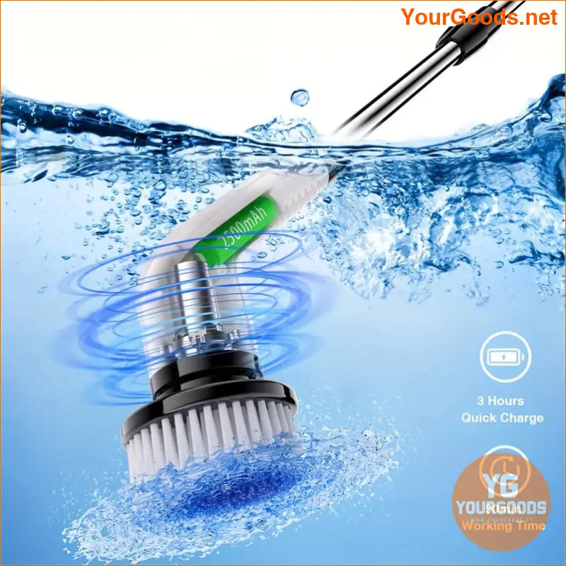 Cordless Electric Rotary Cleaner with 7 Brushes Telescopic Handle - YourGoods Online Shop