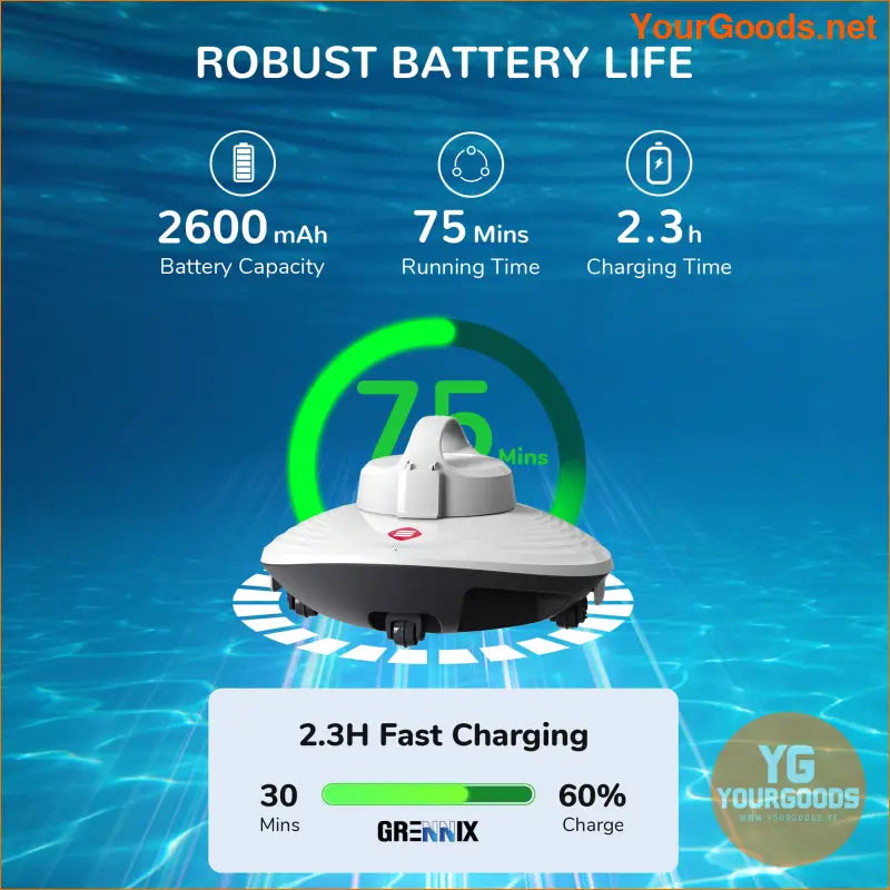 Cordless Robotic Pool Cleaner Grennix Automatic Vacuum - YourGoods Online Shop