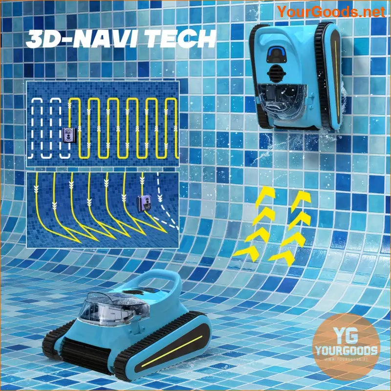 Cordless Wall Climbing Robotic Pool Cleaner with Sonar Navigation - YourGoods Online Shop