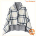 Cozy DoubleLayer Plaid Shawl Blanket Wearable Multifunctional - YourGoods Online Shop