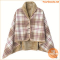 Cozy DoubleLayer Plaid Shawl Blanket Wearable Multifunctional - YourGoods Online Shop