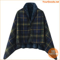 Cozy DoubleLayer Plaid Shawl Blanket Wearable Multifunctional - YourGoods Online Shop