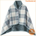 Cozy DoubleLayer Plaid Shawl Blanket Wearable Multifunctional - YourGoods Online Shop