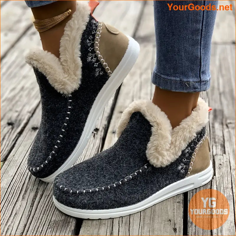 Cozy Furry SlipOn Sneakers with Plush Lining - YourGoods Online Shop