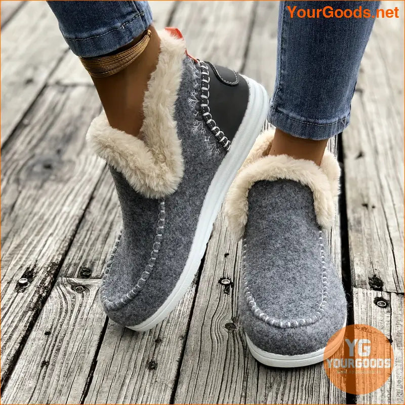 Cozy Furry SlipOn Sneakers with Plush Lining - YourGoods Online Shop