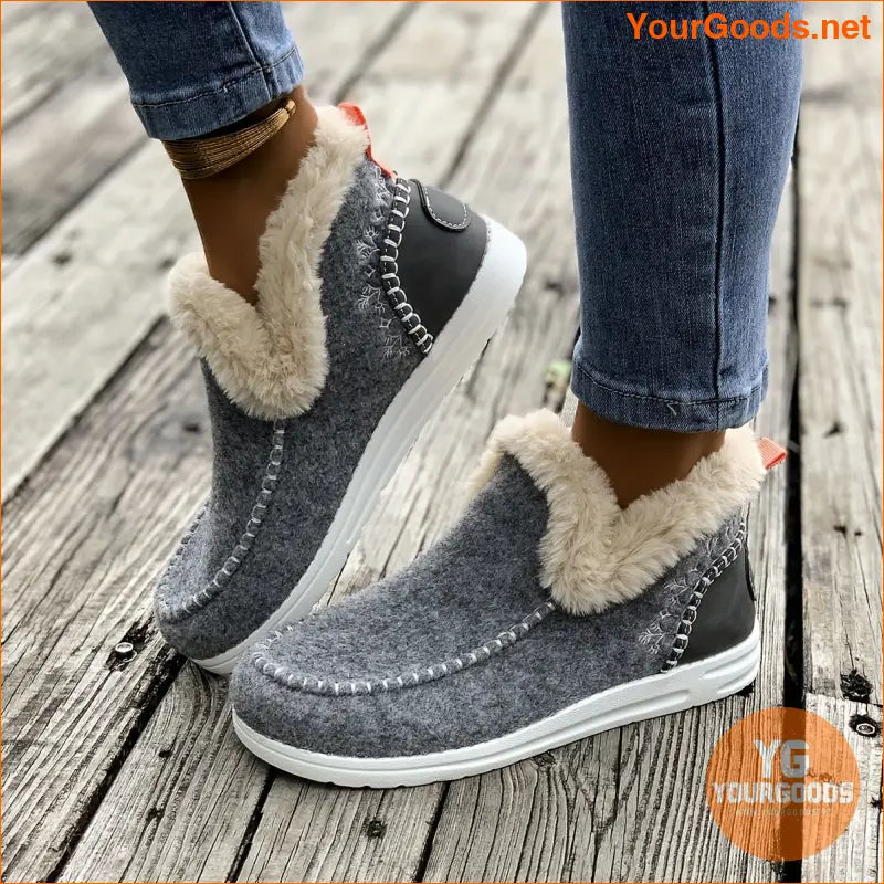 Cozy Furry SlipOn Sneakers with Plush Lining - YourGoods Online Shop