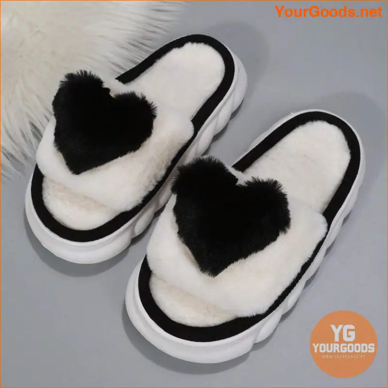 Cozy HeartShaped Womens Home Slippers - YourGoods Online Shop