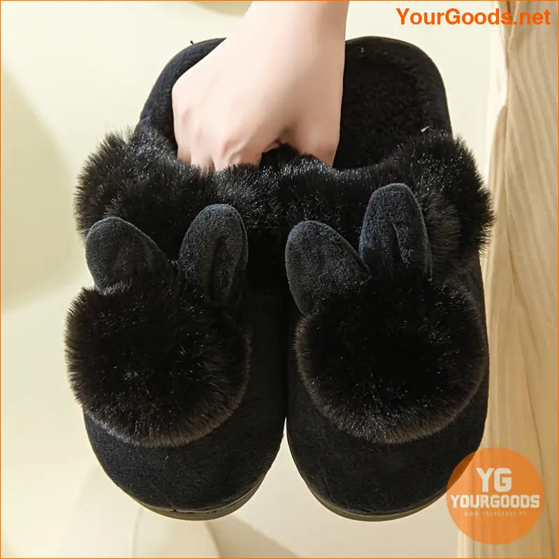 Cozy Plush Rabbit Slippers Warm Washable NonSlip - YourGoods Online Shop