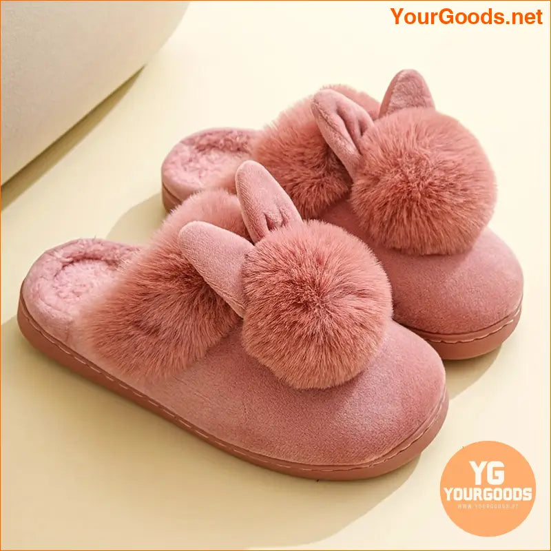 Cozy Plush Rabbit Slippers Warm Washable NonSlip - YourGoods Online Shop