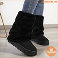 Cozy PlushLined Mid Calf Winter Boots SlipOn Comfort - YourGoods Online Shop