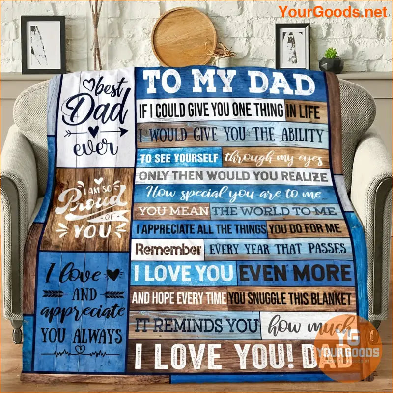 Cozy Printed Flannel Dad Blanket Perfect Gift - YourGoods Online Shop