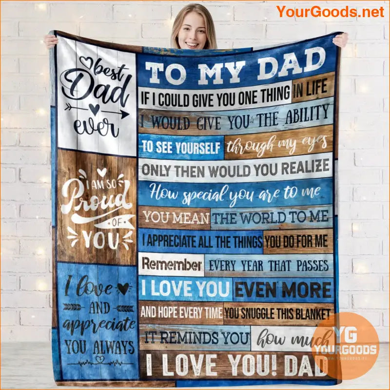 Cozy Printed Flannel Dad Blanket Perfect Gift - YourGoods Online Shop