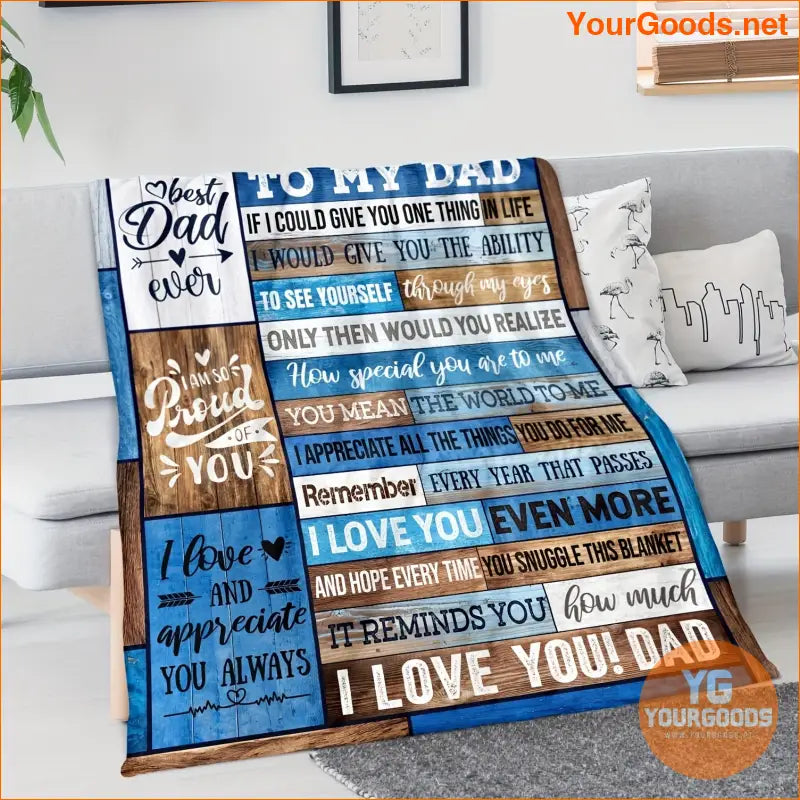 Cozy Printed Flannel Dad Blanket Perfect Gift - YourGoods Online Shop