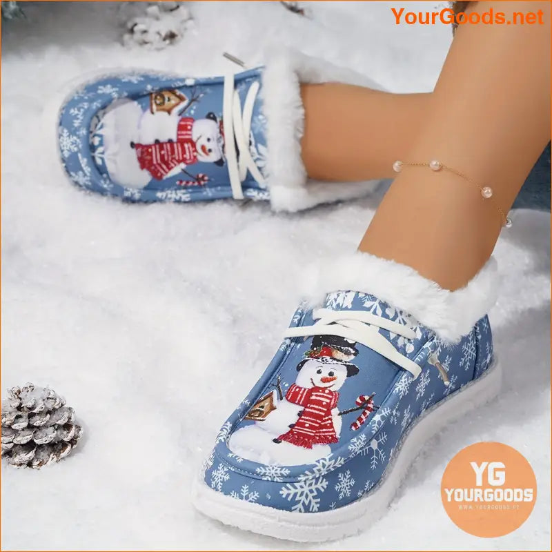 Cozy Snowflake Snowman Thermal Womens Winter Shoes - YourGoods Online Shop